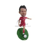 /BobbleheadsEtsyShop Custom Bobblehead Male Soccer Player Kicking the Ball, Female Custom Bobblehead, Sports Custom Bobblehead