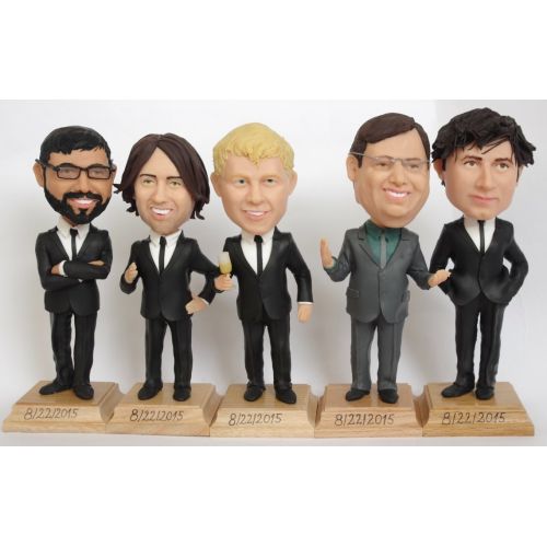  Bobblit Custom Groomsmen Bobbleheads - Funny Groomsmen Gift - Wedding Groomsmen Look Alike - Personalized Bobblehead In Custom Clothing