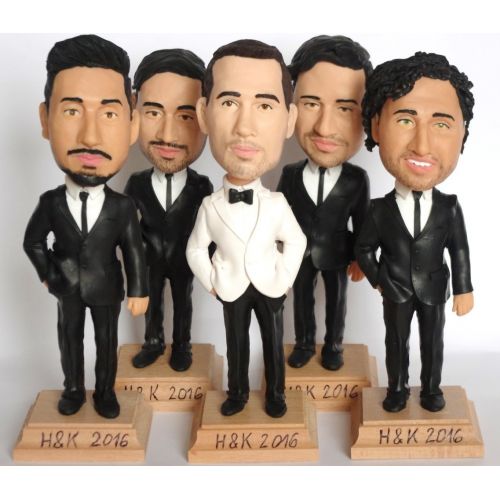  Bobblit Custom Groomsmen Bobbleheads - Funny Groomsmen Gift - Wedding Groomsmen Look Alike - Personalized Bobblehead In Custom Clothing