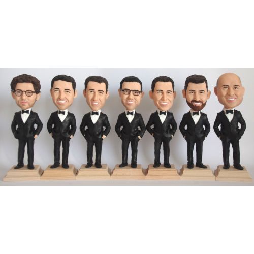  Bobblit Custom Groomsmen Bobbleheads - Funny Groomsmen Gift - Wedding Groomsmen Look Alike - Personalized Bobblehead In Custom Clothing