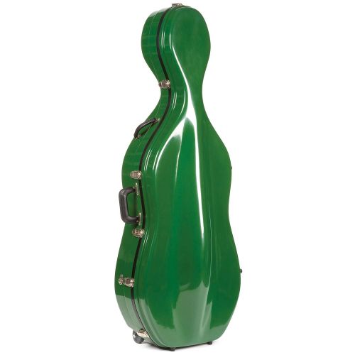  Bobelock 2000W Fiberglass Green/Tan 4/4 Cello Case with Wheels