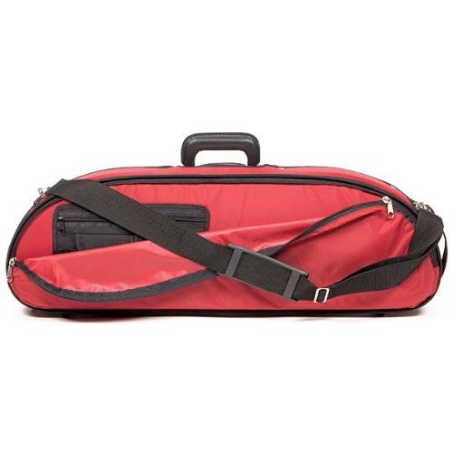  Bobelock Half Moon Puffy 1047P 4/4 Violin Case with Red Exterior and Grey Interior