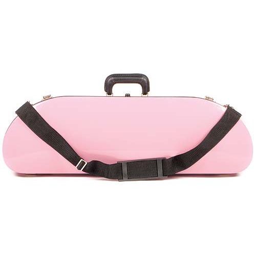  Bobelock 1047FV Pink Fiberglass 4/4 Violin Case with Silver Velvet Interior and Protective Bag