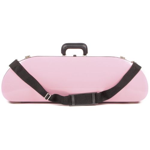  Bobelock 1047FV Pink Fiberglass 4/4 Violin Case with Silver Velvet Interior and Protective Bag
