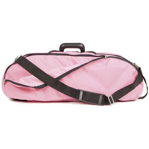  Bobelock 1047FV Pink Fiberglass 4/4 Violin Case with Silver Velvet Interior and Protective Bag