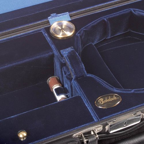  Bobelock Hill Style 1017 Semi-French Fitted Black/Blue 4/4 Violin Case