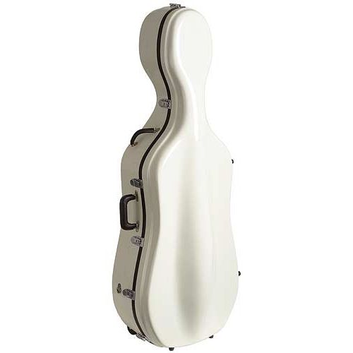  Bobelock 2000W Fiberglass Ivory/Blue 4/4 Cello Case with Wheels