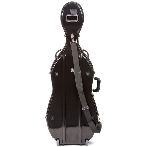  Bobelock 2000W Fiberglass Black/Wine 4/4 Cello Case with Wheels