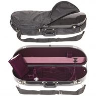 Bobelock 1047FV Black Fiberglass 4/4 Violin Case with Wine Velvet Interior and Protective Bag