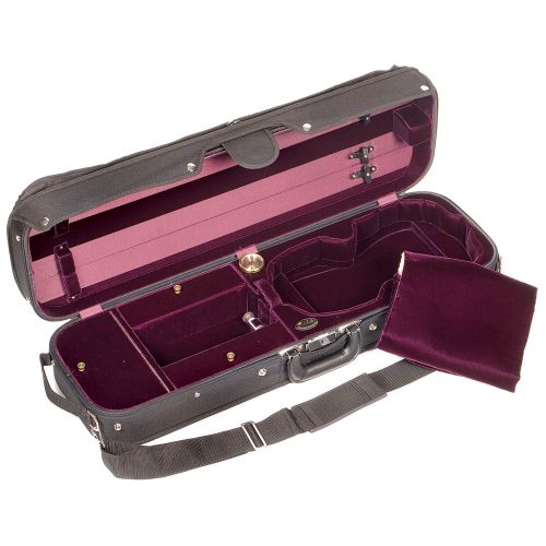  Bobelock Hill Style 1017 Semi-French Fitted Black/Wine 4/4 Violin Case