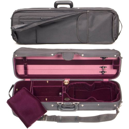  Bobelock Hill Style 1017 Semi-French Fitted Black/Wine 4/4 Violin Case