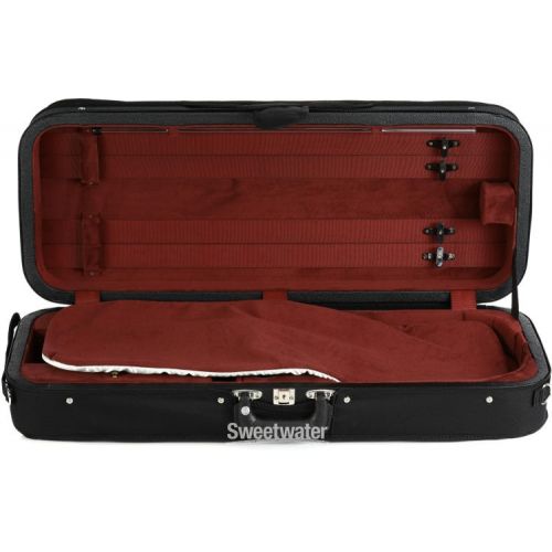  Bobelock B2005 Oblong Wooden Viola Case - Black with Wine Interior