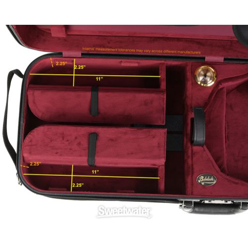  Bobelock B2005 Oblong Wooden Viola Case - Black with Wine Interior