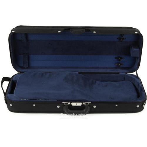  Bobelock B2005 Oblong Wooden Viola Case - Black with Blue Interior