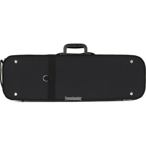  Bobelock B1002 Oblong Wooden 4/4 Violin Case - Black with Wine Interior