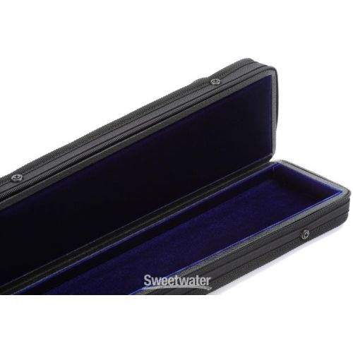  Bobelock B8-G1BBV-C Single German Double Bass Bow Case with Cover - Black with Blue Interior Demo