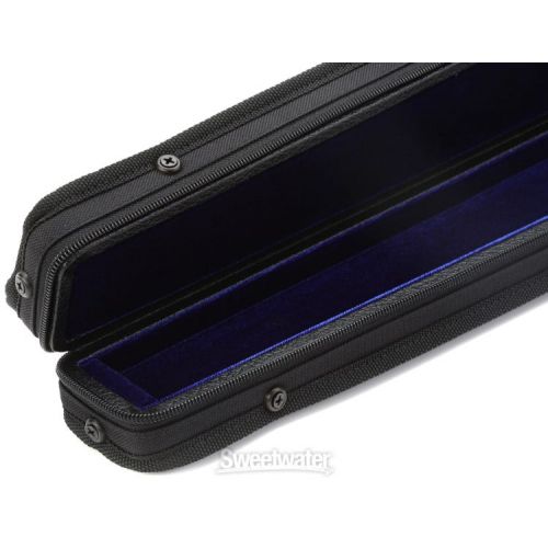  Bobelock B8-G1BBV-C Single German Double Bass Bow Case with Cover - Black with Blue Interior Demo