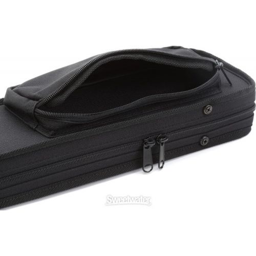  Bobelock B8-G1BBV-C Single German Double Bass Bow Case with Cover - Black with Blue Interior Demo