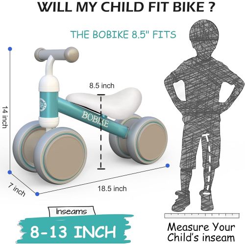  Bobike Baby Balance Bike Toys for 1 Year Old Gifts Boys Girls 10-24 Months Kids Toy Toddler Best First Birthday Gift Children Walker No Pedal Infant 4 Wheels Bicycle