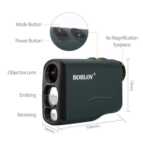  Boblov BOBLOV X7 700 Yards Golf Hunting Range Finder USB Wireless Charging,6X 21mm Long RangeFinder Binoculars Support Ranging, Scan, Flagpole Lock, Fog Speed Measurement Function