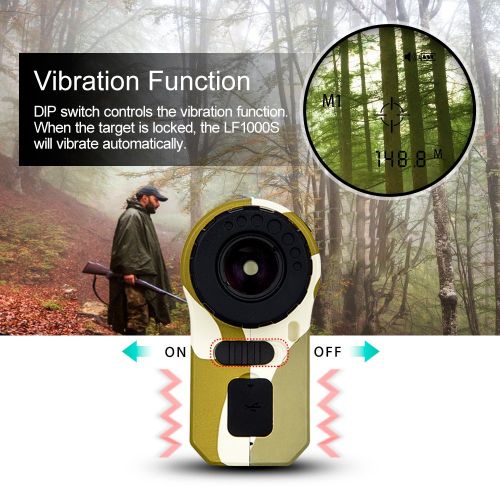  Boblov 1000Yards Hunting Rangefinder Speed Measure Range Finder Telescope 6X Magnification +- 1 M Accuracy Vibration and USB Charge for Hunting Racing Archery Bow