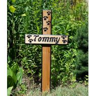 /BobsWoodSignShop Cat Memorial Cross , 10 inches x 24 inches, 28.00