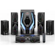 Bobtot Home Theater System Bluetooth Speakers - 1000W Power 5.1 Channel Surround Stereo Sound Digital Dispaly 4K Ultra HD TV Audio DVD USB FM Radio Player 10 Subwoofer Speakers Receiver A