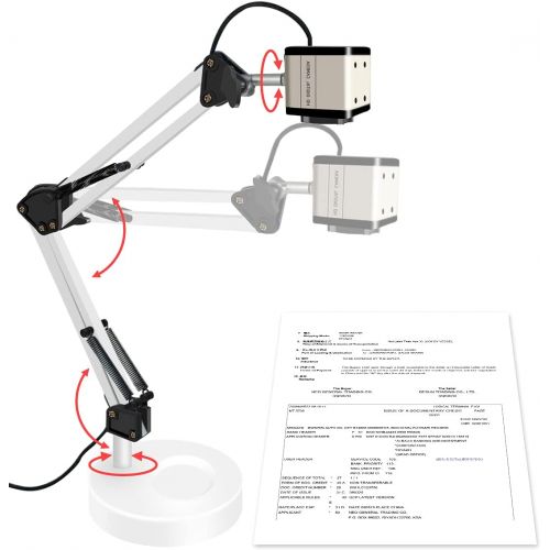  Bochani 13 MP USB Document Camera for Teachers, 4K Ultra High Definition A3-Size Capture, with Dual-Mode LED Supplemental Light and Auto Focus, Web for Distance Learning, Remote Working, C