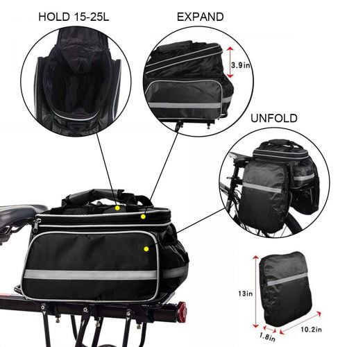  Bodecin Bicycle Bag, Outdoor Backpack, Bicycle Backpack, Bike Pannier Bag, Luggage Package, Rack Bags With Rainproof Cover