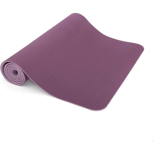  [아마존베스트]Bodhi Lotus Yoga Mat 183x 60cm x 6mm Soft Grip Pro II Foam non-polluante TPE and 100% Recyclable aubergine/aubergine clair