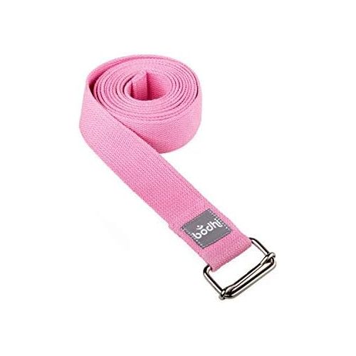  [아마존베스트]Bodhi Yoga Strap Asana Belt Made of Cotton with Metal Sliding Buckle, Practical Yoga Accessory, Basic Aid Not Only for Beginners Pink