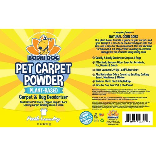  Bodhi Dog Natural Dog Odor Carpet Powder | Dry Pet Smell Neutralizer and Eliminator | Remove Urine Smells | Plant...