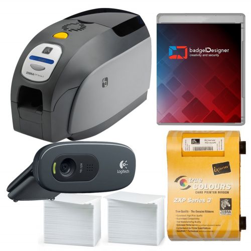  Bodno Zebra ZXP Series 3 Dual Sided ID Card Printer & Complete Supplies Package