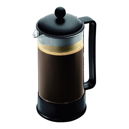  Bodum 34 oz Brazil French Press Coffee Maker, High-Heat Borosilicate Glass, Black - Made in Portugal