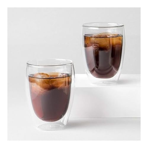  Bodum Pavina Double-Wall Insulated Glasses, Borosilicate Glass, 12 Oz., Set of 6, Clear