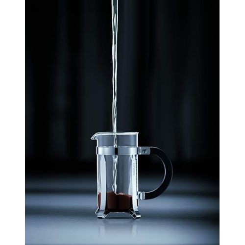  Bodum Chambord French Press Coffee Maker with BPA-Free Tritan Plastic Shatterproof Carafe, 12 Ounce, Chrome