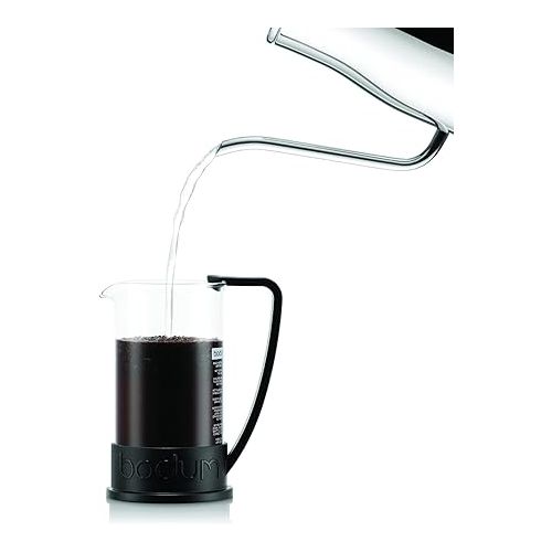  Bodum 12oz Brazil French Press Coffee Maker, High-Heat Borosilicate Glass, Black - Made in Portugal