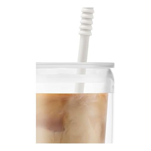  Bodum 24oz Pavina Insulated Travel Mug Tumblers with Lid and Straw, BPA Free Plastic, Pack of 2