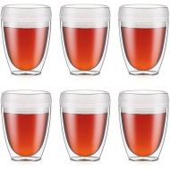 Bodum Pavina Outdoor Shatterproof Double Wall Plastic Tumbler 6-Pack, 12 Ounce, Clear