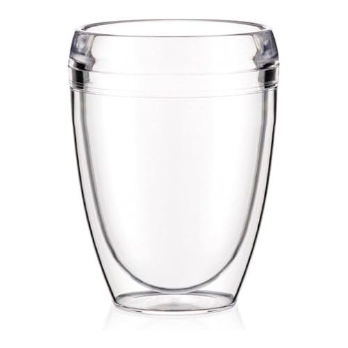  Bodum Pavina Outdoor Shatterproof Double Wall Plastic Tumbler 6-Pack, 12 Ounce, Clear