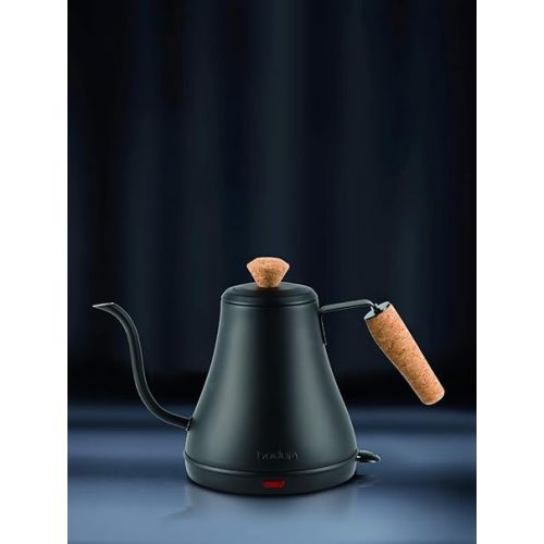  Bodum 27oz Bistro Gooseneck Electric Water Kettle, Pour Over Coffee & Tea, Stainless Steel, Matte Black