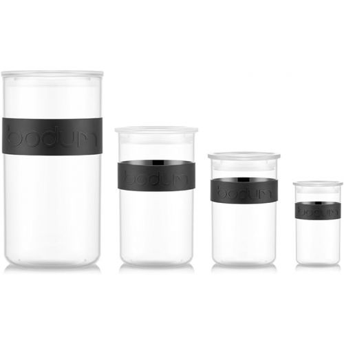  Bodum Presso Shatterproof Storage Jar 12 Piece Set, Black