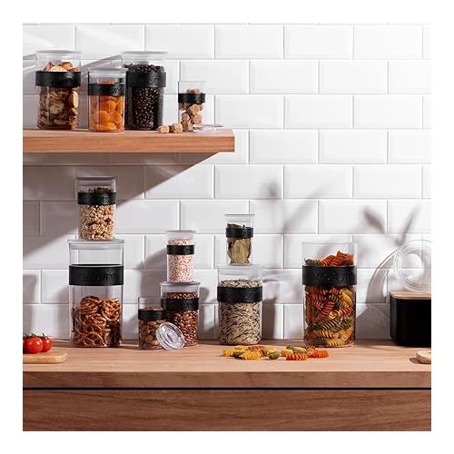  Bodum Presso Shatterproof Storage Jar 12 Piece Set, Black