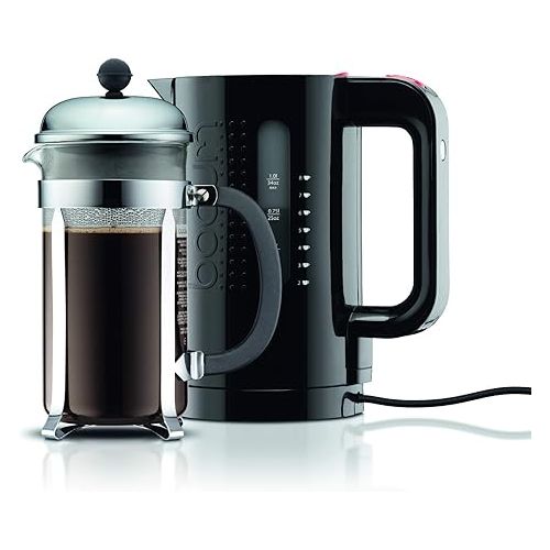  Bodum 34oz Bistro Electric Water Kettle For Coffee & Tea, BPA-Free Plastic, Rapid-Boil, Auto Shut-Off, Black