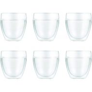 Bodum Pavina Outdoor Shatterproof Double Wall Plastic Tumbler 6-Pack, 8 Ounce, Clear