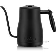 Bodum 34 oz Bistro Gooseneck Electric Water Kettle, Pour Over Coffee & Tea, Stainless Steel, Matte Black