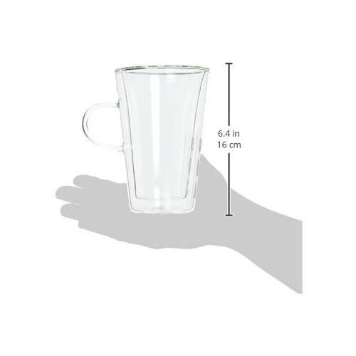 Bodum 13.5 oz Canteen Insulated Glass Mug, Double Wall High Heat Borosilicate Glass, 2 Pack