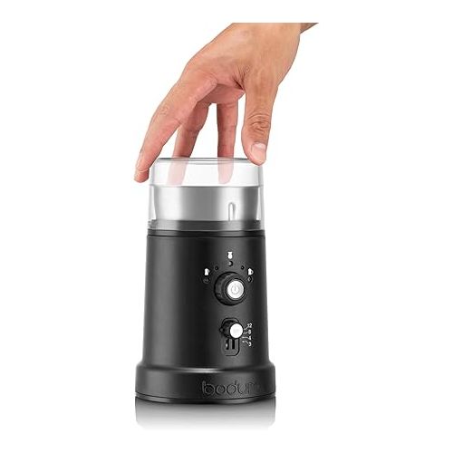  Bodum Bistro Electric Coffee Blade Grinder, Adjustable, 5 Grind Settings, 3 Ounces, Black