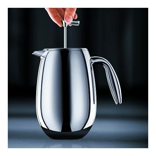  Bodum 17 oz Columbia Thermal French Press Coffee Maker, Insulated Double Wall Stainless Steel, Chrome