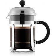 Bodum 17oz Chambord French Press Coffee Maker, High-Heat Borosilicate Glass, Polished Stainless Steel - Made in Portugal